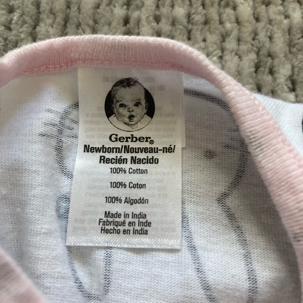Gerber Bunny Footie Pajama Lot Newborn Spring Cotton Stripes Soft Sleeper - Picture 3 of 10